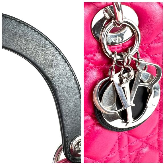 Dior Lady Dior Cannage Tri-Color Lambskin 2-Way Bag - Picture 9 of 9